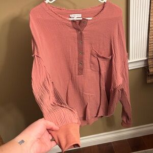 Women's pink Button-Down Shirt